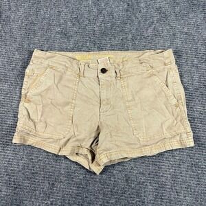 Mossimo Mid-Rise Midi Shorts Womens 8 Khaki Excellent Stretch Utility Twill